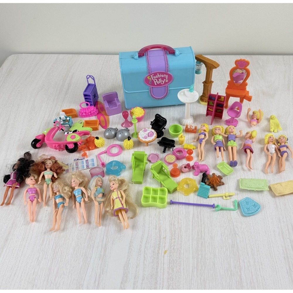 Large Lot of Vintage 2000s Polly Pocket Dolls Accessories Mixed Fashion Y2K Toy